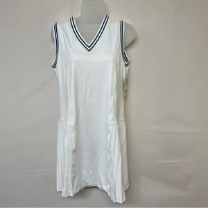 NEW Tuckernuck Sport Dress Kemper White Retro Stripe Tennis Dress Size M